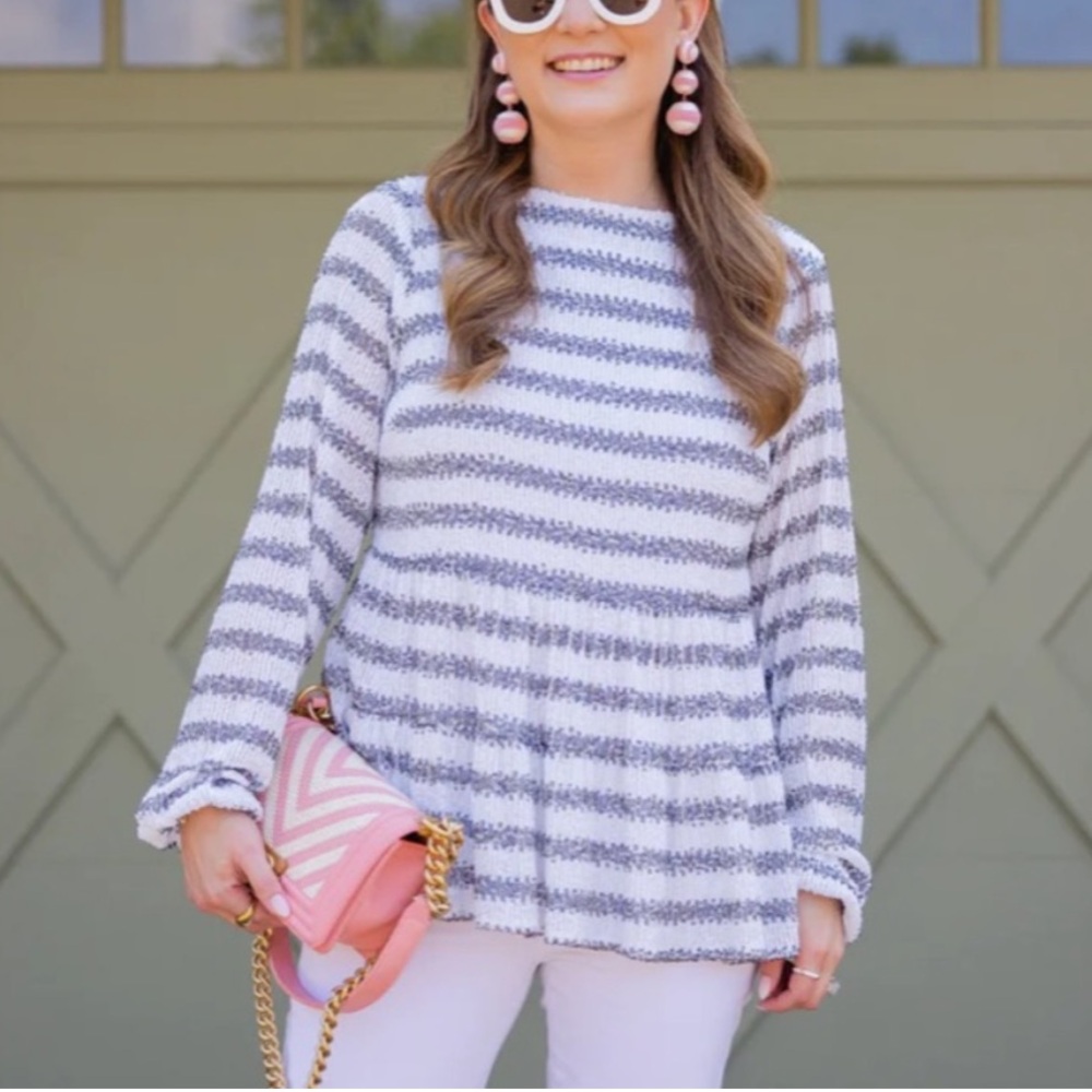 Sail to Sable sequin peplum top